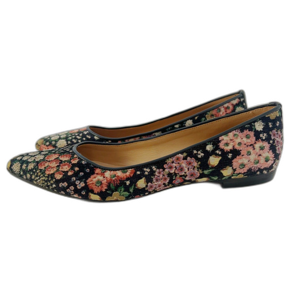 Sundance Marais Black Velvet Floral Pointed Toe Flats Women's Size 9-9.5 - Picture 5 of 8